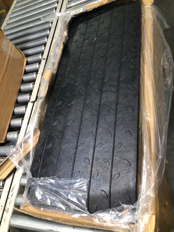 Photo 3 of 1.5" Threshold Ramp Heavy Duty Rubber Curb Ramp 1102 lbs Wheel Chair Ramp Anti-Slip Cuttable for Doorway Driveway Indoor Outdoor Use with 1 Channel Weigh 16lbs 1.5 INCH-FAST DELIVER