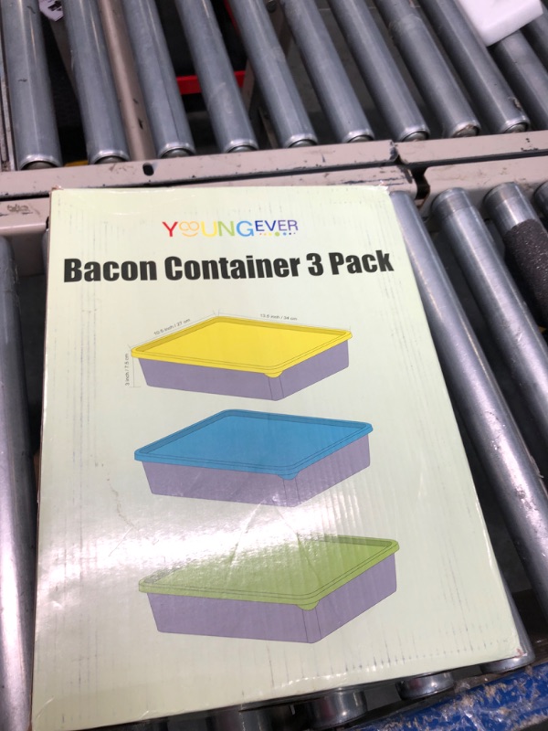 Photo 1 of Youngever 3 Pack 1.3 Gallon Food Storage Containers, Plastic Bacon Containers, Meat Containers