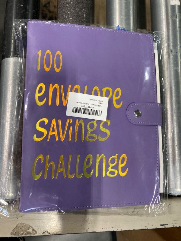 View 2 of 100 Envelope Savings Challenge Binder, Money Envelope Savings Challenge Book, Money Saving Binder Easy and Fun Way to Save $5,050, Money Challenge Book Budget Binder with Cash Envelopes Purple