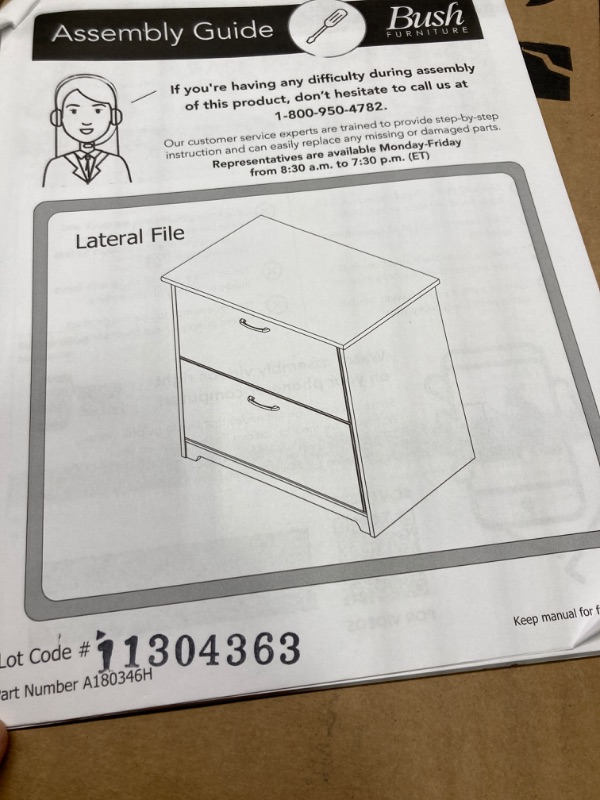 Photo 2 of *****similar***brown color****
 Bush Furniture Cabot 2 Drawer Lateral File Cabinet in White, Home Office Chest for Letter, Legal, and A4-size Document Storage 32W White