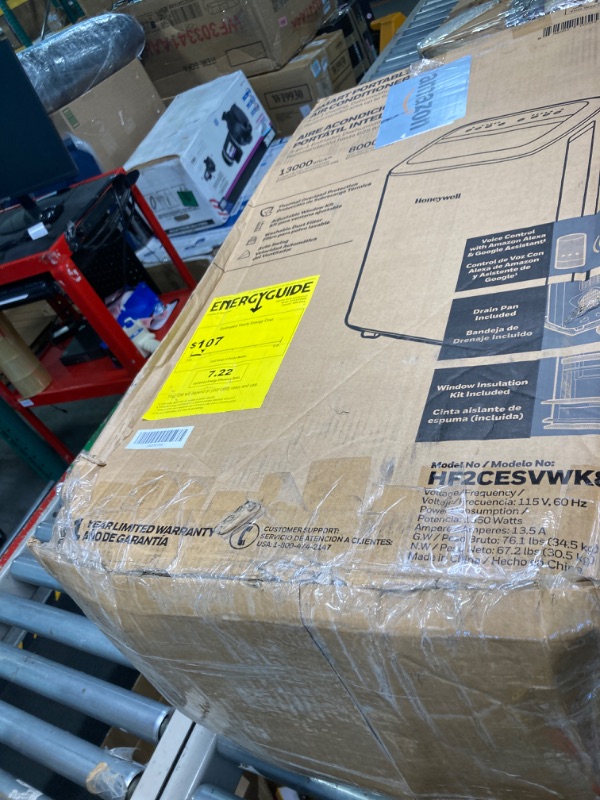 Photo 1 of ****USED***PARTS ONLY***SOLD AS IS NO RETURNS***ALL SALES ARE FINAL*** Honeywell 13,000 BTU Smart WiFi Portable Air Conditioner for Bedroom, Basement, Living Room, 115V, Cools Rooms Up to 625 Sq. Ft, Dehumidifier with Alexa Voice Control, Remote, 24H Time