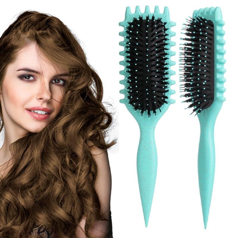 Photo 1 of 2024 Newest Curl Brush,Define Styling Brush for Curly Hair, Curl Comb,Boar Bristle Hair Brush Styling Brush Detangling for Combing Men and Women Curls to Reduce Pulling and Curl Separation Teal 1 PCS