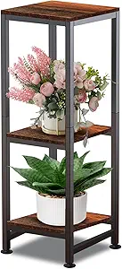 Photo 1 of 3 Tier Tall Plant Stand Indoor,30 Inch Corner Plant Stand,Square Flower Pot Holder Shelf,Small Side Table for Balcony Garden Patio Living Room