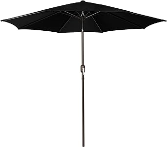 Photo 1 of 6' Outdoor Patio Umbrella, Outdoor Table Umbrella, Yard Umbrella, Market Umbrella with 8 Sturdy Ribs, Push Button Tilt and Crank