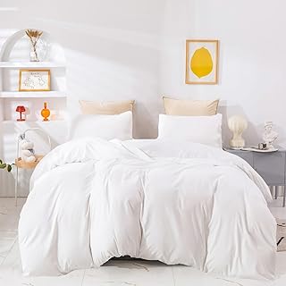 Photo 1 of ****USED****Wellboo White Comforter Sets Queen Plain White Bedding Comforters Cotton Solid White Bed Quilts Quee