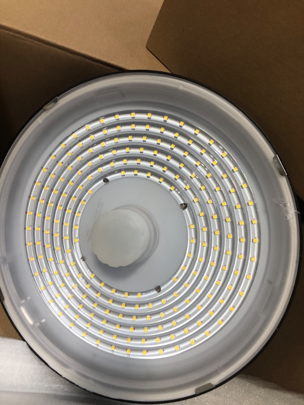 Photo 3 of  c - lite 150W UFO LED High Bay Light, UL Listed Commercial Bay Lighting, 5000K Daylight High Bay Led Shop Light with US Plug, IP65 Commercial Light for Factory Warehouse Shop,