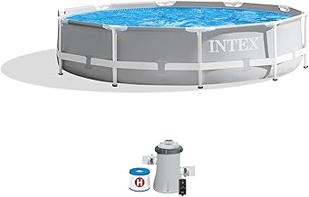 Photo 1 of  Prism Frame Premium Above Ground Swimming Pool Set: 10ft x 30in – Includes 330 GPH Cartridge Filter Pump – SuperTough Puncture Resistant 