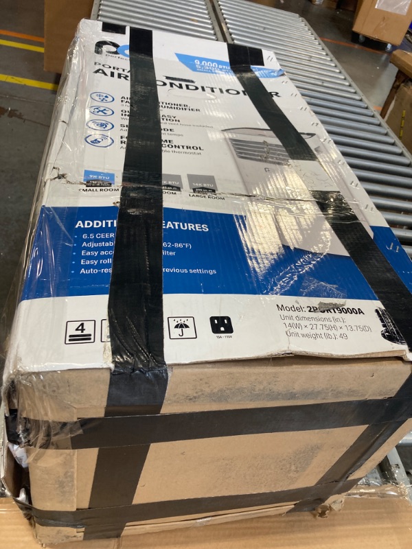 Photo 3 of ****USED***PARTS ONLY***SOLD AS IS NO RETURNS***ALL SALES ARE FINAL**UNIT IS DAMAGED *** *Portable Air Conditioners Cool Up to 350 Sq.Ft, 4 Modes Portable AC with Remote Control/Large LED Display/24Hrs Timer/Installation Kits for Home/Office/Dorms, White