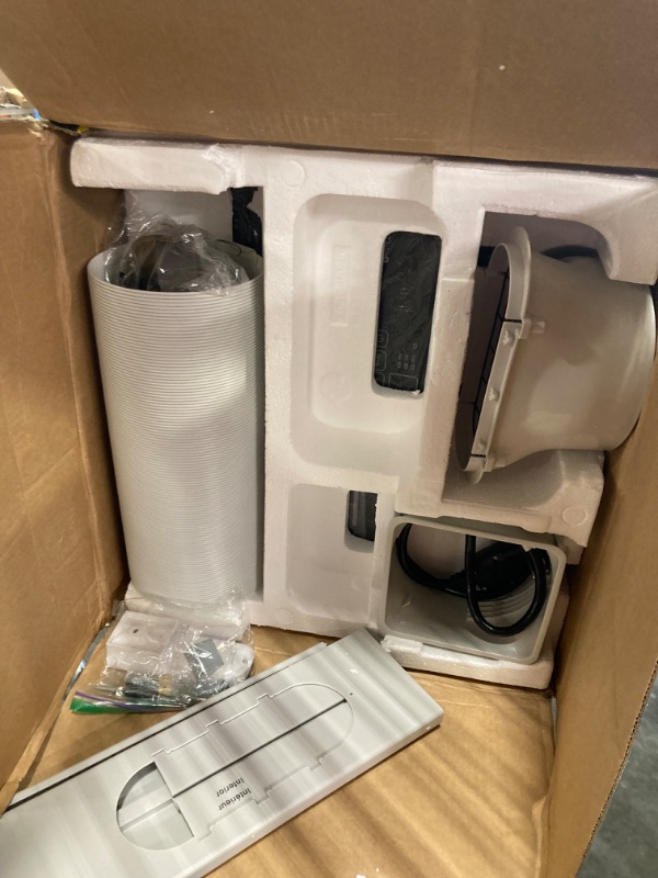 Photo 1 of ****BROKEN OSCILLATING SUPPORT, FOR PARTS ONLY NO RETURNS***LG 10,000 BTU Smart Portable Air Conditioner, 115V, Cools 450 Sq.Ft. (18' x 25' Room Size), Portable Air Conditioner for Home with Voice Control, Works with LG ThinQ, Amazon Alexa, and Hey Google