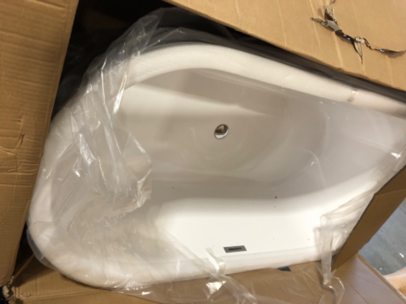 Photo 3 of ***DAMAGED*** Acrylic Freestanding Tub, Gracefully Shaped Contemporary Soaking Tub, Glossy White, cUPC Certified, White Toe-tap Drain and
MEAS: 64.36x32.48x24.8 INCH
Gloss White