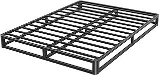 Photo 1 of 6 Inch Queen Bed Frame with Round Corner Edges, Low Profile Queen Metal Platform Bed Frame with Steel Slat Support, No Box Spring Needed/Easy Assembly/Noise Free Mattress Foundation