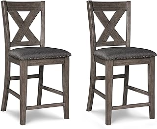 Photo 1 of +3 colors/patterns
Signature Design by Ashley Caitbrook Rustic 24.63" Counter Height Upholstered Barstool, Set of 2, Gray