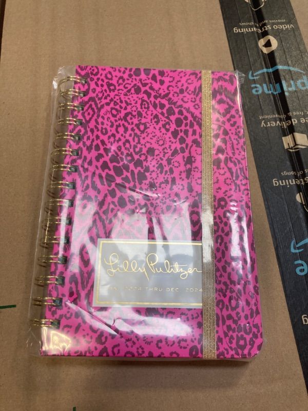 Photo 2 of ****USED*** 2024** Lilly Pulitzer Daily Planner 2024, Medium Agenda Dated January 2024 - December 2024, Weekly Planner with Monthly Calendar, Stickers, Pockets, & Spiral Binding, Hardcover Cute Planner, Pattern Play