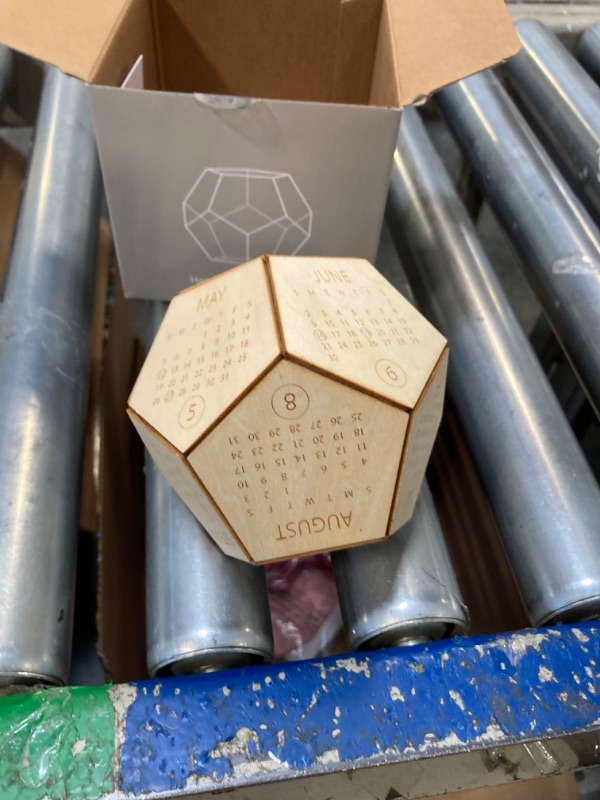 Photo 3 of 2024 Wood Desk Calendar, Dodecahedron Cube Calendar, Cool Birthday Gifts for Coworkers, Employee, Boss, Father's Day Decorations, Dungeons and Dragons gifts