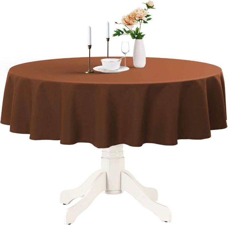 Photo 1 of  60 inch Round Tablecloth,Red Cobweb Circle Table Cover Stain Resistance Water Repellent Wrinkle-Free Table Cloth for Home Kitchen Dining Party Patio Indoor Outdoor