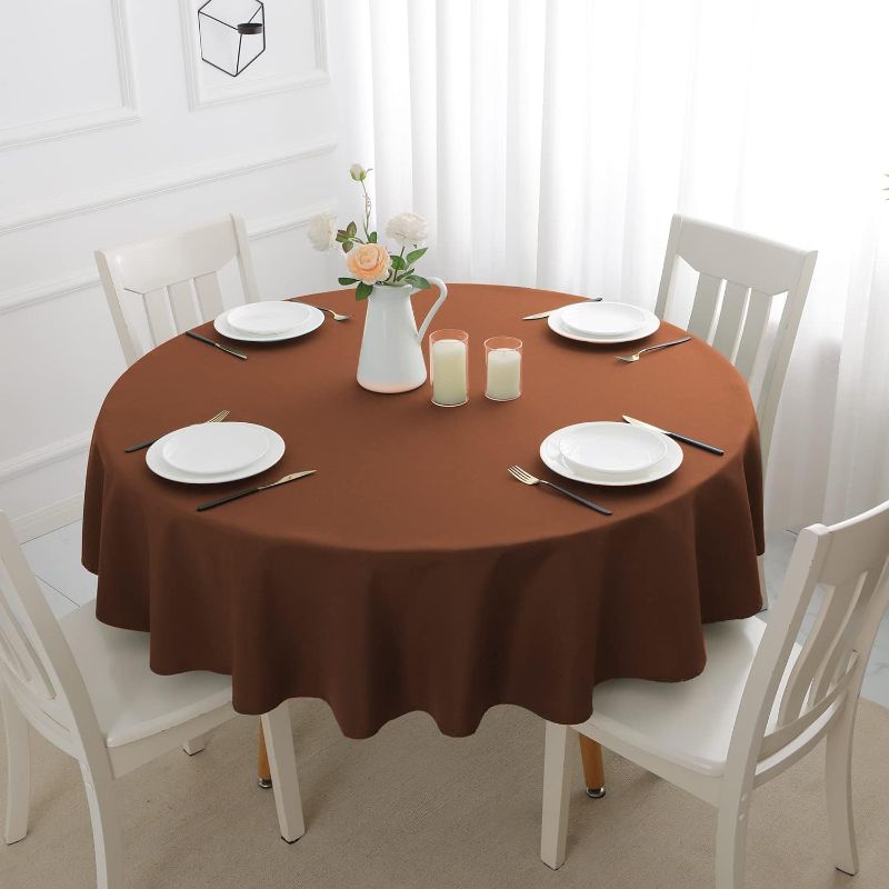 Photo 1 of  60 inch Round Tablecloth,Red Cobweb Circle Table Cover Stain Resistance Water Repellent Wrinkle-Free Table Cloth for Home Kitchen Dining Party Patio Indoor Outdoor