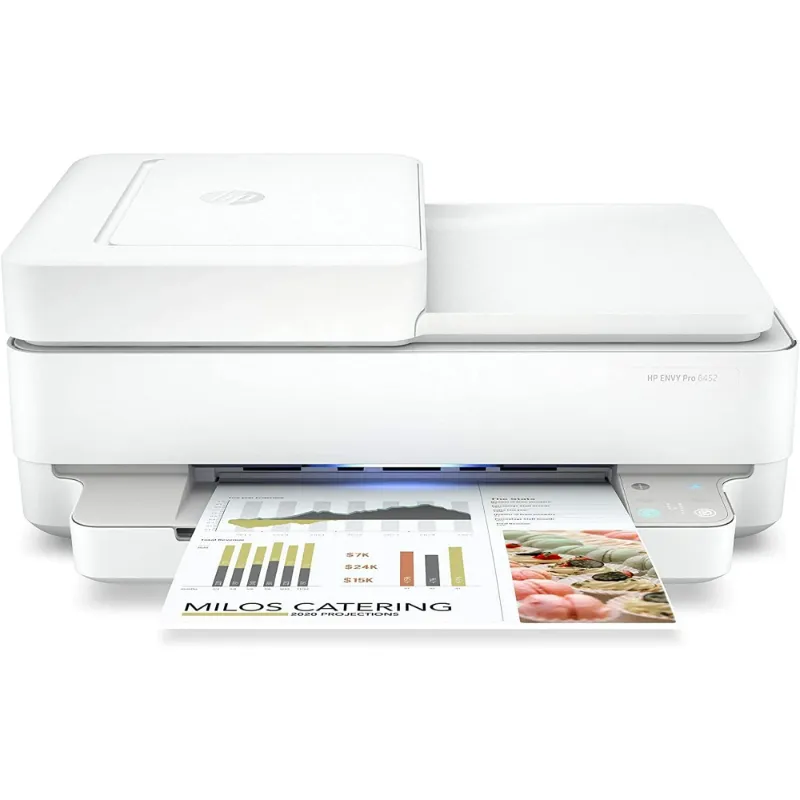 Photo 1 of  HP Envy Pro 6452 Wireless AllinOne Color Inkjet Printer NO INK Included (White)