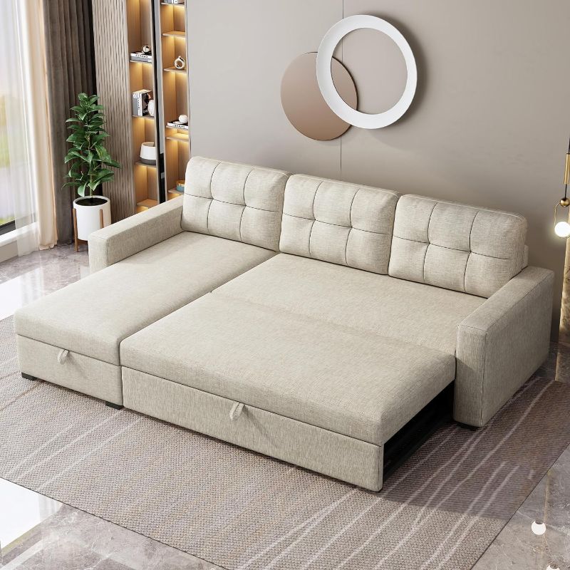 Photo 1 of ***SIMILAR***
***SIMILAR***
***PARECIDO***
YOPTO Sleeper Sofa Couch with Pull Out Bed,L Shaped Sleeper Sofa with Storage,Sectional Sleeper Couch,Convertible Sleeper Sectional Sofa W/Chaise and 3 Back Cushions,for Living Room,Office,Beige 