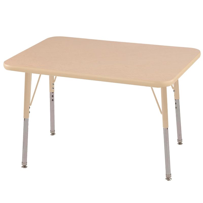 Photo 1 of ***SIMILAR***
***PARECIDO***
FDP Rectangle Activity School and Office Table (24 x 36 inch), Standard Legs with Swivel Glides, Adjustable Height 19-30 inches - Maple Top and Maple Edge with Sand Legs, 10003-230