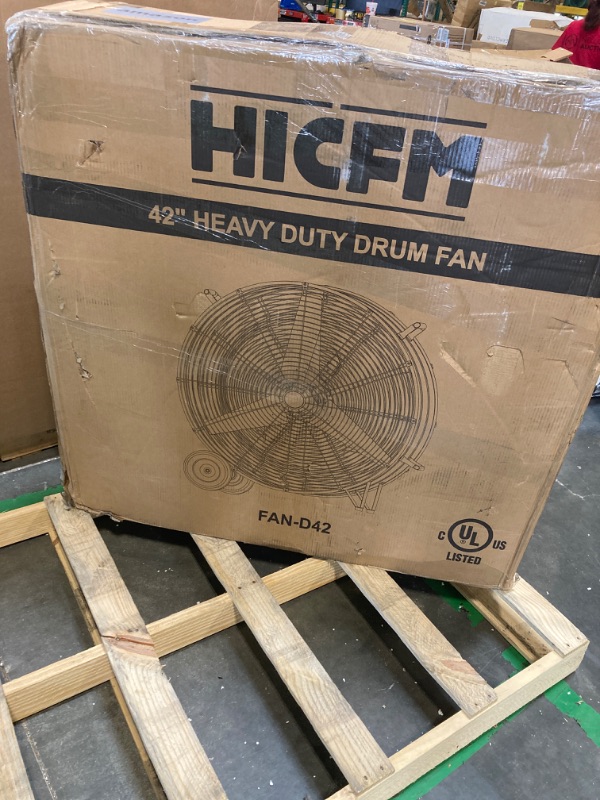 Photo 2 of 13000 CFM 30 inch Heavy Duty High Velocity Barrel Floor Drum Fan With Powerful 1/3HP Motor, 9ft Cord, 5in Solid Wheels for Workshop, Garage, Commercial or Industrial rooms - UL Safety Listed
