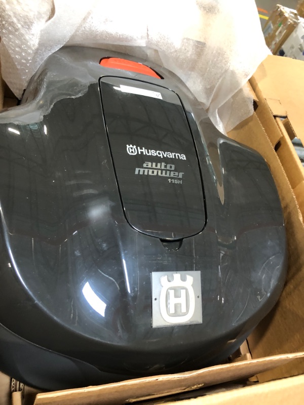 Photo 3 of ****USED***BOX IS DAMAGED*** Husqvarna Automower 115H 4G Robotic Lawn Mower with Patented Guidance System, Automatic Lawn Mower with Self Installation and Ultra-Quiet Smart Mowing Technology for Small to Medium Yards (0.4 Acre) 4G W/ Connect App