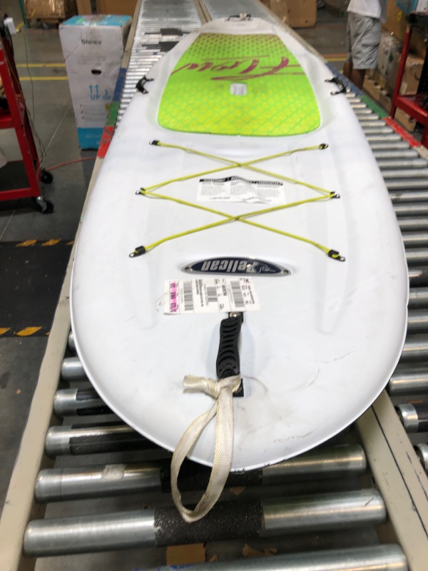 Photo 2 of ***USED****Pelican - SUP - Hardshell Stand-Up Paddleboard - Lightweight Board with a Bottom Fin for Paddling, Non-Slip Deck - Perfect for Youth & Adult 10.6 ft Lime