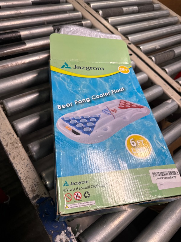 Photo 1 of Inflatable Pong Floaty for Pool,2 in 1 Pool Lounge Raft Floating Pong Table Float with 20 Cups & 4 Ping Pong,6 Feet,Pool Games for Adults and Family