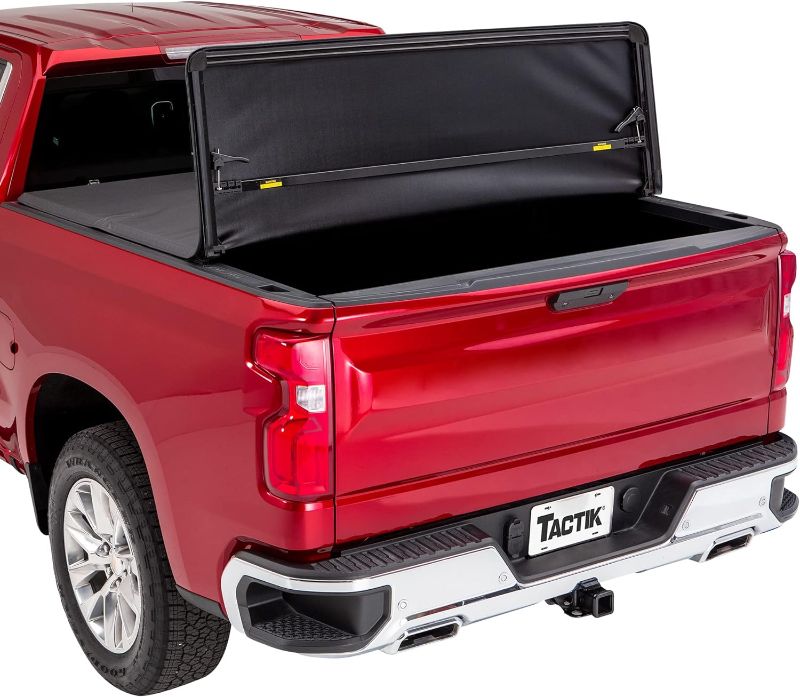 Photo 1 of ****USED*** TACTIK Tri-Fold Soft Panel Tonneau Cover 5.8 ft - Fits 2019-2024 Chevy Silverado/GMC Sierra 1500 with 5.8 ft Beds (New Body) Without Bedside Storage Box
