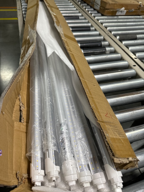 Photo 1 of 8FT LED Bulb, 8FT Led Shop Light R17D V Shaped, 8 Foot LED Bulbs 6000K 75W 9500LM, 8 Foot Shop Light, T8/T10/T12 Led Tube Light Replacement, Dual-End Powered Ballast Bypass, Pack of 12