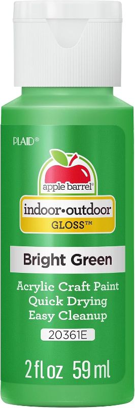 Photo 1 of Apple Barrel Gloss Acrylic Paint in Assorted Colors (2-Ounce), 20361 Bright Green (Pack of 24)
