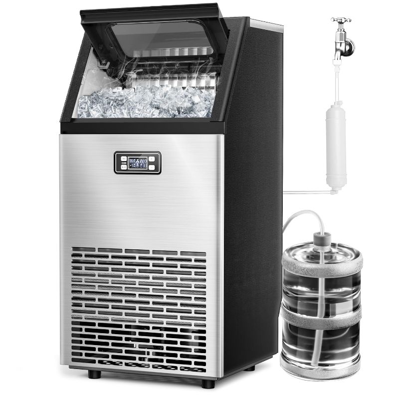 Photo 1 of ****USED** Joy Pebble V2.0 Commercial Ice Machine,100 lbs /24H, Self Cleaning Ice Maker,Under Counter Ice Machines with 24 Hour Timer,Ice Thickness Control,Stainless Steel Ice Makers for School,Home,Bar,RV