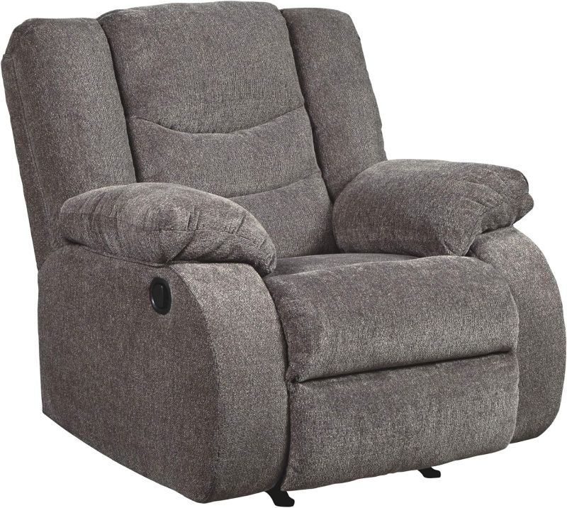 Photo 1 of ***BOX A ONLY/NO BOX B*** Signature Design by Ashley Tulen Modern Manual Pull Tab Rocker Recliner, Dark Gray
