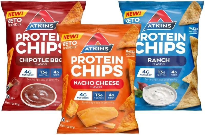 Photo 1 of Atkins Protein Chips Variety Pack, 4g Net Carbs, 13g Protein, Gluten Free, Low Glycemic, Keto Friendly, 12 Count
BEST BY:OCT 08 2024