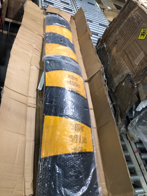 Photo 3 of ***USED*** 1Pcs 39.3" Rubber Speed Bump, 2 Channel Modular Speed Bump Rated 66000 Lbs Load Capacity, Speed Humps with 8 Bolt Spikes Anchors, Speed Bumps for Road and Driveway