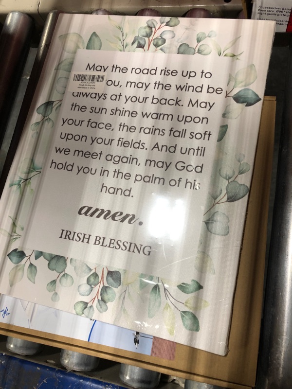 Photo 1 of ****USED**** Irish Blessing Poem May the Road Rise Up to Meet You Canvas Wall Art Christian Office Home Decor Inspirational Irish Poetry Poster Picture Artwork 11.5"x15" (Wooden Framed)