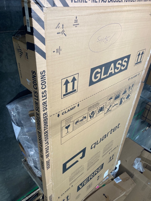Photo 1 of ***USED***CANT  BE MOUNTED***Quartet Non-Magnetic Glass Dry Erase White Board, 8' x 4' Whiteboard, Infinity Frameless Mounting, Frosted Surface (G9648F) Frosted 8' x 4'