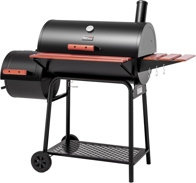 Photo 1 of ** new, opened package*
Royal Gourmet CC1830W 30 Barrel Charcoal Grill with Side Table, 627 Square Inches, Outdoor Backyard, Patio and Parties, Black
