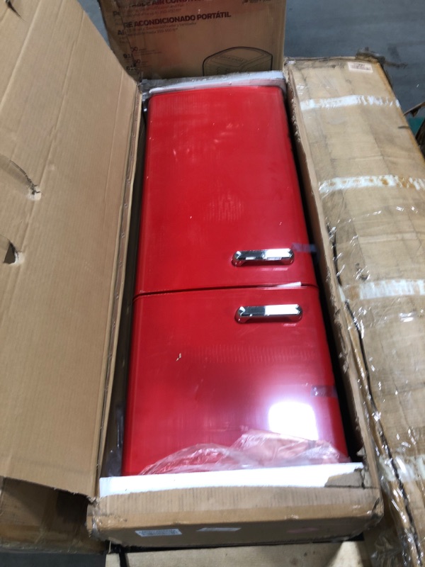 Photo 1 of ****USED***PARTS ONLY***SOLD AS IS**NO RETURNS***ALL SALES ARE FINAL**** Small Refrigerator Retro Style,Retro Mini Fridge with Freezer 2-Door Apartment Size Fridge Vintage 5.0 Cu. Ft.,Adjustable Temperature Control Compact Retro Refrigerator&Freezer for D