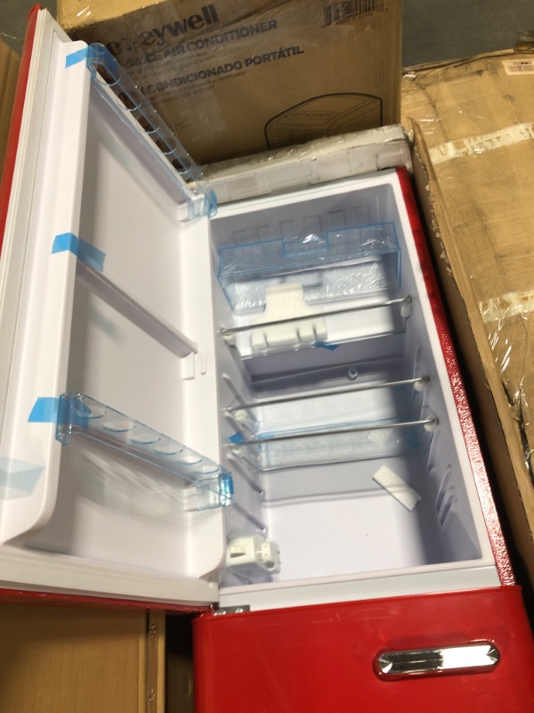 Photo 1 of ****USED***PARTS ONLY***SOLD AS IS**NO RETURNS***ALL SALES ARE FINAL**** Small Refrigerator Retro Style,Retro Mini Fridge with Freezer 2-Door Apartment Size Fridge Vintage 5.0 Cu. Ft.,Adjustable Temperature Control Compact Retro Refrigerator&Freezer for D