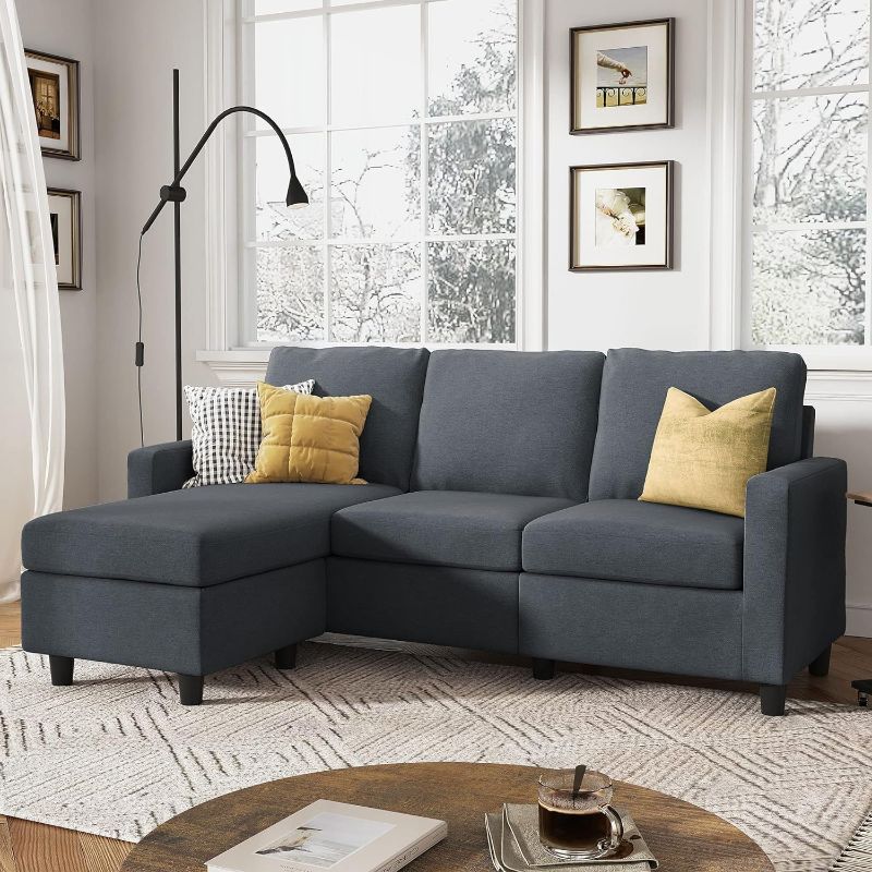 Photo 1 of ** PARTIAL SET**
HONBAY Convertible Sectional Sofa, L Shaped Couch with Reversible Chaise for Small Space, Dark Grey
