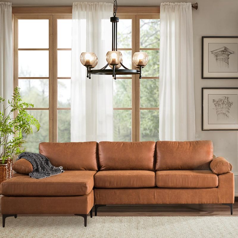 Photo 1 of **PARTIAL SET. SIMILAR TO IMAGE*
100" Faux Leather Convertible Sectional Sofa Couches for Living Room,3 Seater L Shaped Sofa Couch with Reversible Chaise,Mid-Century Modern Comfy Deep Seat Sofa (Brown,Suede Fabric)
LIV
