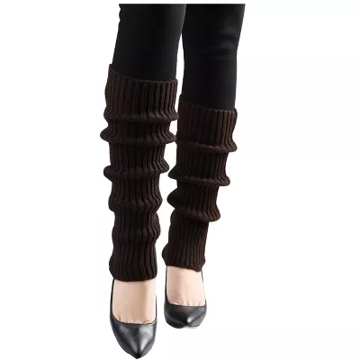 Photo 1 of ***USED** pair of 5,  Women's Knitted Solid Color Warm Knee High Length Ribbed Leg Warmers
($20.69 retail price)