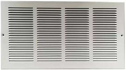 Photo 1 of 16 x 8 White Steel Return Air Grille HVAC Vent Cover Grill for Wall, Sidewall and Ceiling, Air Return Vent Covers, Outside Dimensions: 17.75"W x 9.75"H
