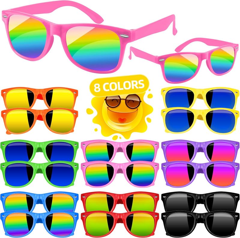 Photo 1 of 24 Pcs Kids Sunglasses Party Favors Bulk, Neon Sunglasses with UV400 Protection for Gilrs Boys Kids Age 3-5 4-8 for Summer Pool Beach Party Favors Birthday Gifts Goody Bag Fillers
