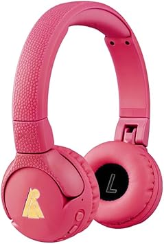 Photo 1 of \POGS Kids Bluetooth Wireless Headphones | The Gecko 2 | Foldable, Durable Headphones for Kids 3+ | Volume Limited 85 dB, Microphone | On-Ear | Wireless Music-Sharing Function (rPink)
