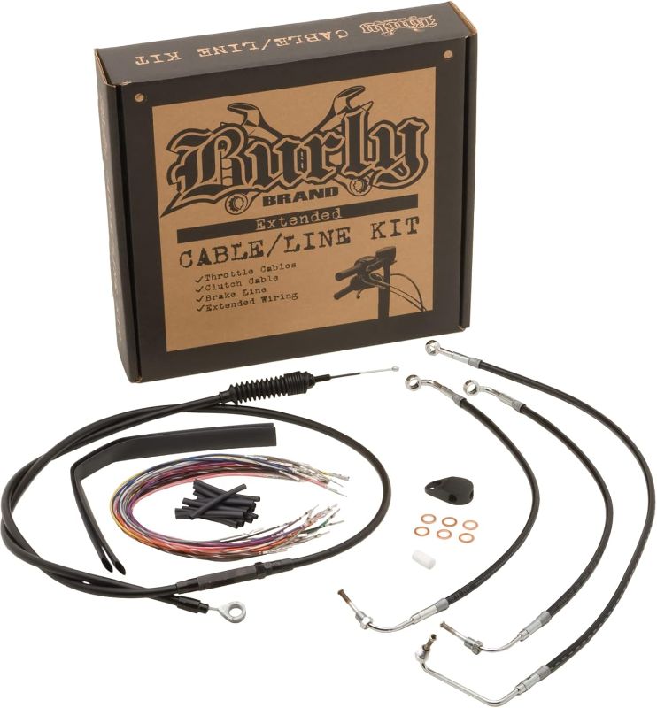 Photo 1 of Burly Brand Black 16 &Prime, Ape Hanger Cable/Brake Kit B30-1108
