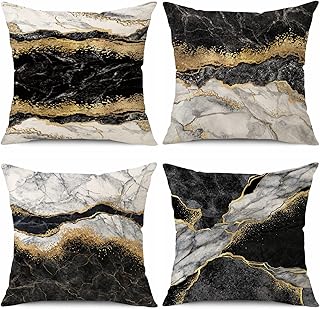 Photo 1 of [READ NOTES]
Throw Pillow Covers 20x20 Set of 4 Farmhouse Black Pillow Covers Linen Cushion Cover Marble Texture Decorative Pillowcases for Sofa Couch Living Room (20" x 20", Black)