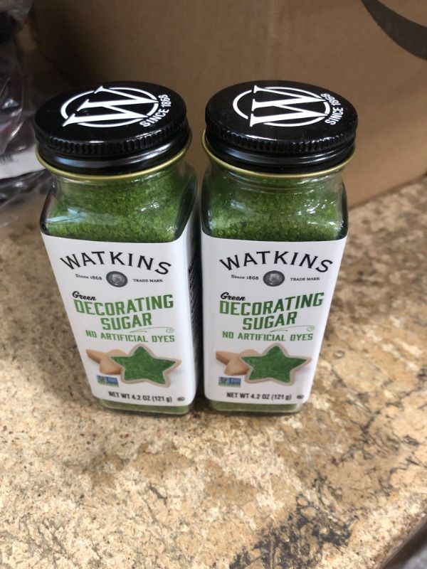 Photo 1 of ** best by AUG 10 2024 ** 2 Pack, Watkins Decorating Sugar - Green 4.7 Oz
