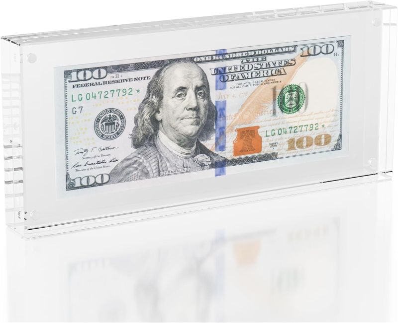 Photo 1 of ACRYLIC CURRENCY DISPLAY AND POSTAGE STAMPS 