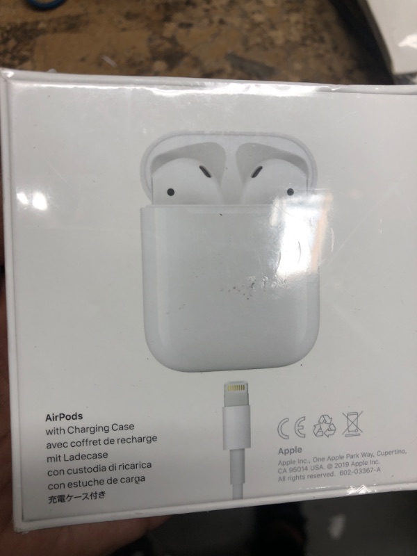 Photo 3 of Apple AirPods (2nd Generation) Wireless Ear Buds, Bluetooth Headphones with Lightning Charging Case Included, Over 24 Hours of Battery Life, Effortless Setup for iPhone Without AppleCare+ SN: H26M614TLX2Y